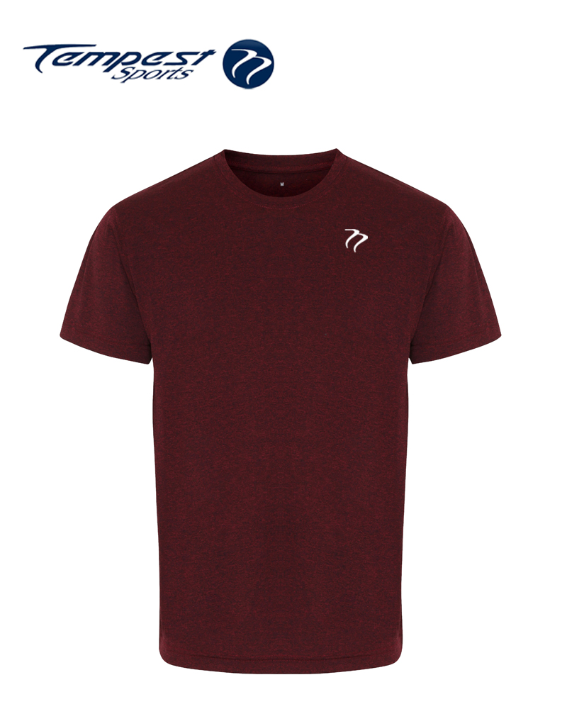 Tempest Performance Mens Burgundy Melange T